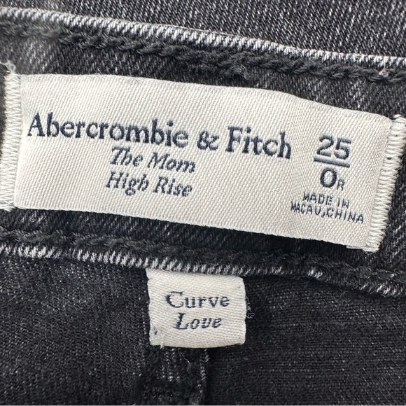 Abercrombie & Fitch Curve Love High Rise Mom Jeans‎ Black Size 25 - Picture 9 of 11